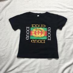 韓国子供服 Tシャツ ロゴtシャツ 110 ブラック
