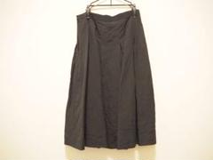 MARGARET HOWELL 黒 フレアスカート　横ボタン付き　コットン M