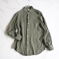 Finamore napoli リネンシャツ Mサイズ カーキ 長袖
