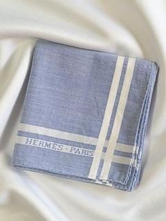 エルメス ネイビー ストライプ ハンカチ HERMES エルメス ハンカチ ネイビー系 コットン 中古 メンズ