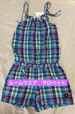 新品　プラザ　ルームウエア　キャミソールサロペット　チェック　ショートパンツ