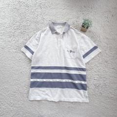 【POLO CLUB】メンズポロシャツ ロゴ刺繍トップス 胸ポケット 半袖 L