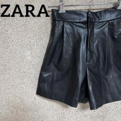 ZARA フェイクレザーショートパンツ S ブラック