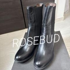 ROSE BUD✨厚底で長靴にもなる エナメルサイドゴアブーツ 黒24.5cm