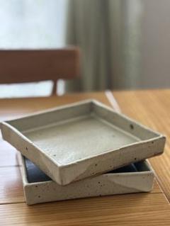 高島大樹市松六角皿19×16.5cm