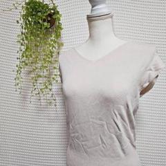☆ GU (S) バック レースアップ キャップスリーブ サマーニット ベージュ