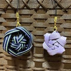 クラフトバンド製　花結びのストラップ 2個セット　ハンドメイド