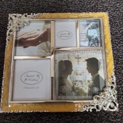 新品未使用　フォトフレーム 5つの写真用 ウェディング 高級感あり