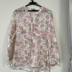 LAURA ASHLEY フラワープリント長袖シャツ