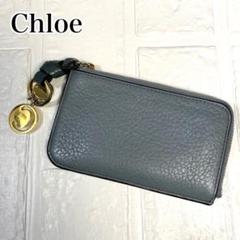 Chloe クロエ　フラグメントケース　クラウディブルー　ロゴ　レザー