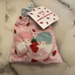 リトルツインスターズ♡サンリオキキララ ︎サクマ いちごみるくコラボ巾着