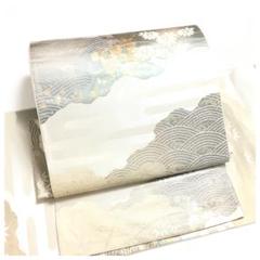 美品　正絹　袋帯　高級呉服　二部式　つづれ織　雲泥　二重太鼓　作り帯 美品 正絹 袋帯 高級呉服 二部式 つづれ織 雲泥 二重太鼓 作り帯