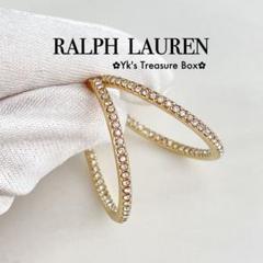 U417/RALPH LAUREN/2.9cm内外パヴェゴールドフープピアス - メルカリ