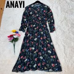 ANAYI ボタニカルフラワー ワンピース 現行 38 黒 M ANAYI】ボタニカルフラワー ワンピース 現行 38 黒 M - メルカリ
