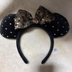 ディズニー カチューシャ 黒 ゴールド