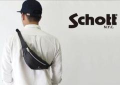 schott ボディウエストバッグ　廃盤希少品 Schott N.Y.C PADDED LEATHER BODYBAG レザーボディーバッグ