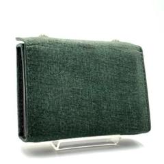 【美品】　エムピウ　三つ折り財布　ミッレフォッリエⅡ　クアドレッティ　グリーン m+ エムピウ 三つ折り財布 millefoglie II P25 ブッテーロ