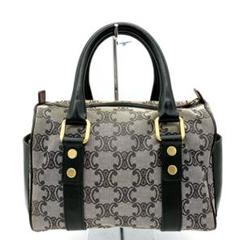 【CELINE】ミニボストンバッグ マカダム柄 キャンバス ゴールド金具