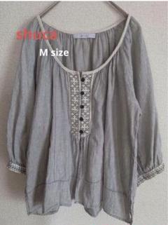 shuca シュカ　七分袖　スモック　ブラウス