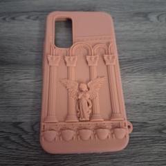 ピンク シリコンソフトケース 天使デザイン3D　GalaxyA54　5G