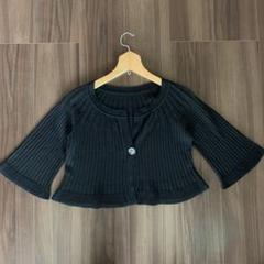 黒　透かし編み　カーディガン　ボレロ　黒