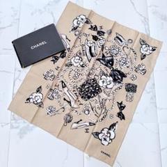 極美品★シャネル★CHANEL　スカーフ　ハンカチ　カメリア　ベージュ CHANEL - □美品□ シャネル スカーフ カメリア ココマーク