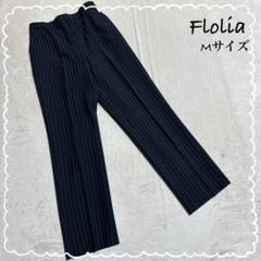 【Flolia/フロリア】　ズボン　センタープレス　ストライプ柄　(M)
