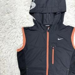 Nike フード付き ランニング ベスト ブラック/オレンジ