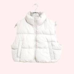 H&M DIVIDED ダウンベスト ホワイト S 中綿 秋冬 防寒 アウトドア