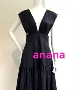 anana アナナ ティアードロングワンピース 人気マキシ丈ワンピース 黒 美品