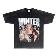 aespa winterビンテージ風 Tシャツ aespa WINTER ヴィンテージ加工 Tシャツ 半袖 M - メルカリ