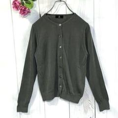 イネド INED 薄手カーディガン【9】くすみ オリーブ系 長袖 シンプル 上品