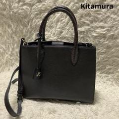 美品】キタムラ 牛革 クロコダイル型押し ハンドバッグ トート