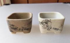 ♦中国？宜興窯 梨地 隅切り長方形ミニ盆栽鉢 小品盆栽鉢 古美術品 骨董品 現代中国鉢 | 盆栽、盆栽書籍、盆栽鉢の通販│近代出版