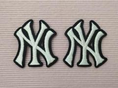 【MLB★WAPPEN】ニューヨークヤンキース！ワッペン／タイプＢ白小＜2枚＞☆