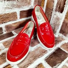 【極美品】COLE HAAN（7.5） コインローファー　GRAND 赤 極美品】COLE HAAN（7.5） コインローファー GRAND 赤 - メルカリ