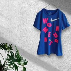 f063　ナイキ【L】Tシャツ/半袖/スポーツ/伸縮/青系/ドライフィット