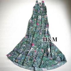 【リゾート風】H&M 【32】ノースリーブロングワンピ ドレス ジャングル柄のサムネイル