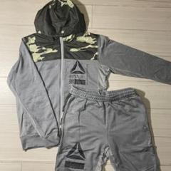 Reebok セットアップ 迷彩 スウェット 上下 パーカー パンツ　ロゴ　XL Reebok セットアップ 迷彩 スウェット 上下 パーカー パンツ XL