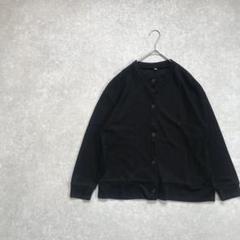 a963＊ニットカーディガン　黒【M】シンプル　カジュアル　ボタン付き