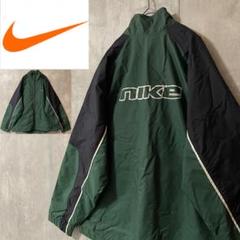 NIKEナイキトラックジャケットジャージブルゾン緑グリーンカーキ刺繍スウォッシュ NIKEナイキナイロンジャケットブルゾンカーキ緑グリーン刺繍ロゴ