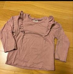 JUNK STORE フリル付き長袖ロンT ピンク100cm