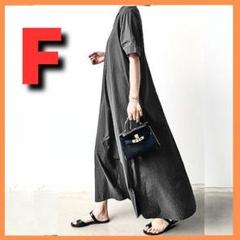 黒ロングワンピース　フレア　バンドカラーシャツワンピース 半袖　モード系　春夏