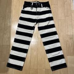 Vanson 黒白ストライプパンツ VANSON(バンソン) / ボトム/30/コットン/BLK/ストライプ | 古着