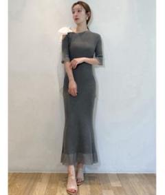 【SNIDEL】極美品✨ショルダーリボンアシメニットワンピース