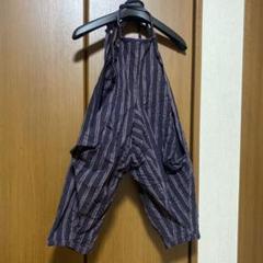 昭和40年代 野良着袴式モンペ⑦野良着 黒に紫ストライプ柄 夏本番のサムネイル