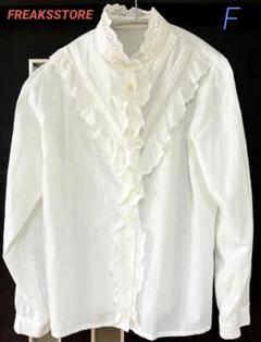 FREAKSSTORE フリル付き ホワイト コットン シャツ ブラウス