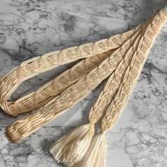 絹 帯締め☆【夏物】レース 平組 薄手 生成色(ベージュ)涼しげな透かし組紐