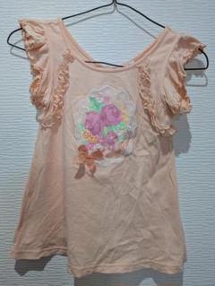 mezzo piano フリル花柄Tシャツ 130