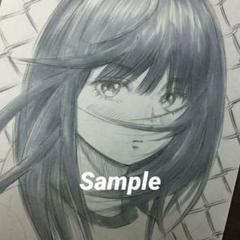 手描きイラスト 少女 オリジナル